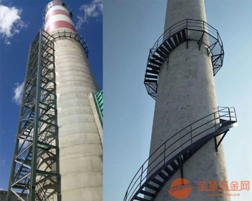 广东烟囱安装螺旋钢梯公司 安全施工，专业爬梯服务